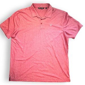 Travis Mathew Men's Zinna Polo Shirt Pima Cotton Heather Cardinal Size XXL Golf